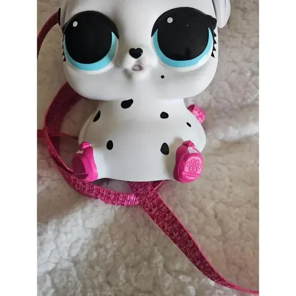 MGA LOL Surprise Biggie Pet Dog Piggie Bank Backpack White & Black 7" Dalmatian - Picture 3 of 16